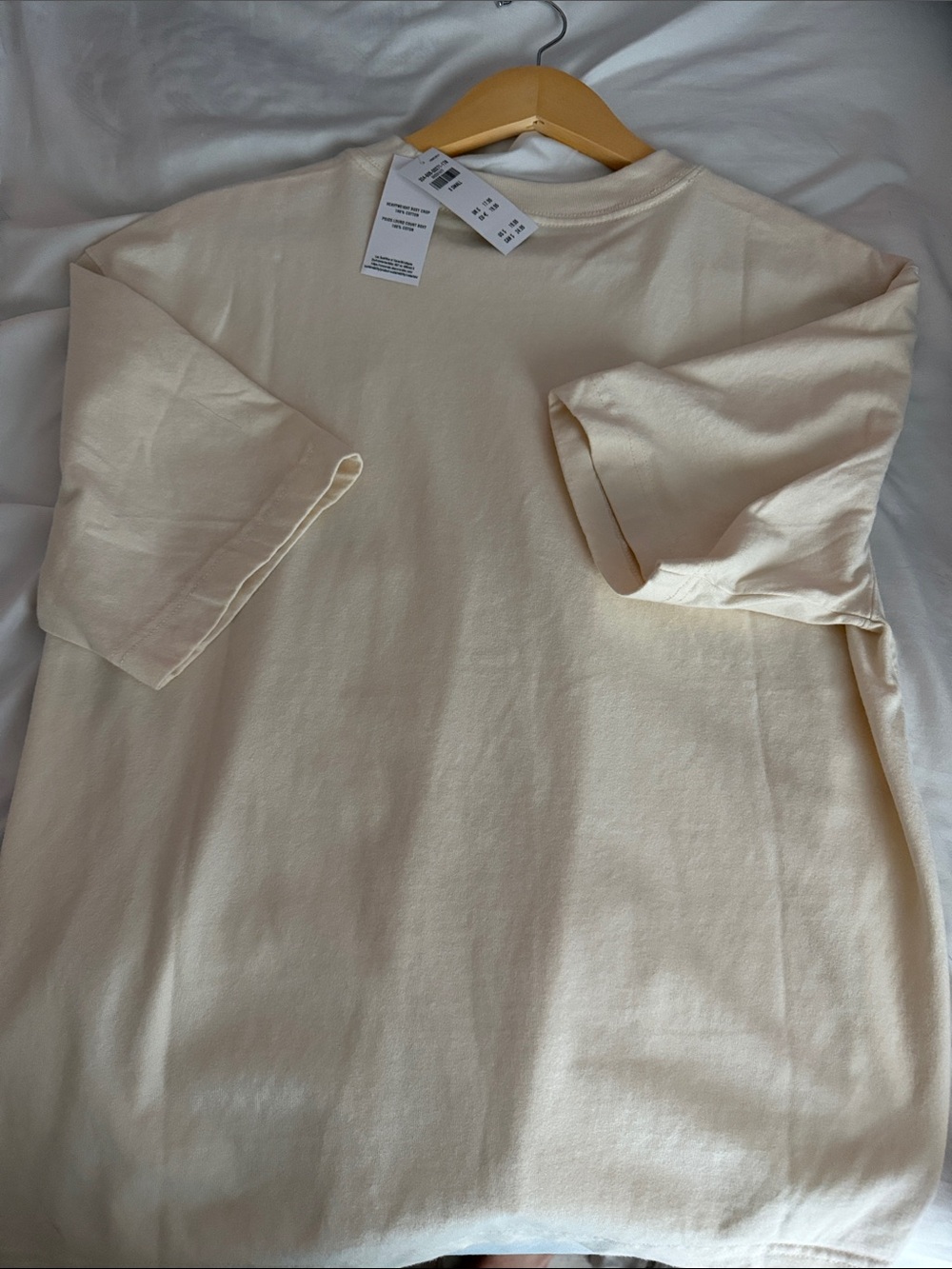 Men's Cream Heavyweight Boxy crop Hollister